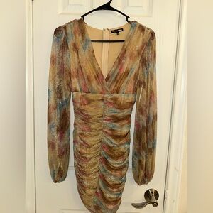 Multicolored shimmering dress. Size small v-neck.